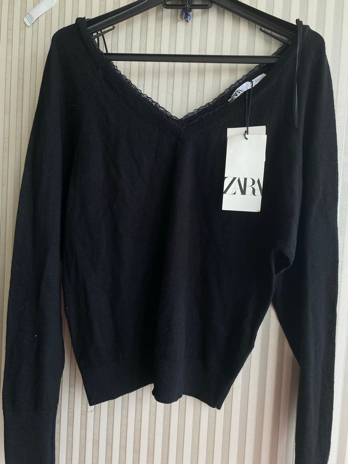 Zara dantel yakalı triko - Görsel 2