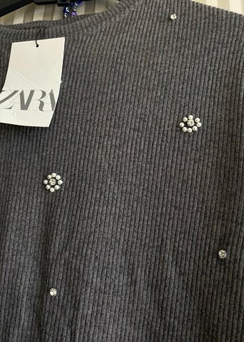 İncili parlak taşlı zara çok yumşak triko
