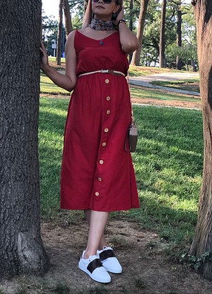 Zara model kırmızı elbise