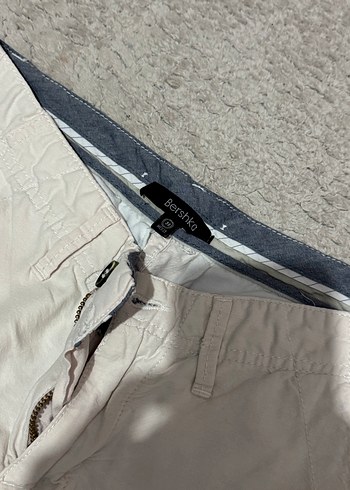 Erkek Beyaz Pamuklu Rahat Kesim Şort - Görsel 2