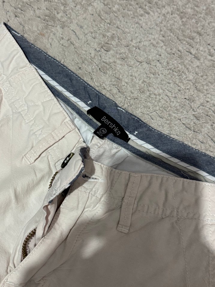 Erkek Beyaz Pamuklu Rahat Kesim Şort - Görsel 2