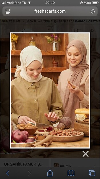 Freshscarfs pamuk vual şal kırık beyaz