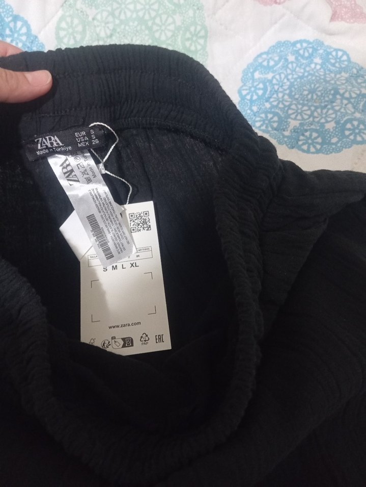 Kadın Siyah Bol Kesim Keten Pantolon - Görsel 2