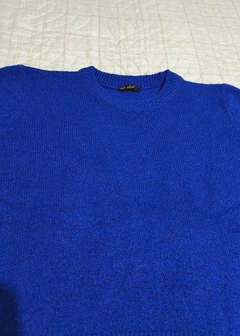 Mavi Kadın Yün Kazak, Bisiklet Yaka - Görsel 6