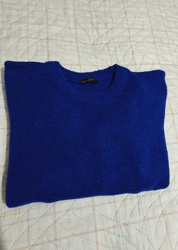 Mavi Kadın Yün Kazak, Bisiklet Yaka - Görsel 5