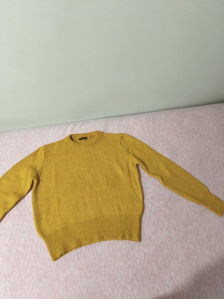 Sarı Kadın Triko Kazak - Görsel 4