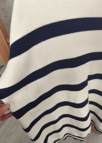 Çizgili Kadın Triko Kazak - Görsel 5