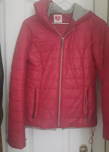 Kırmızı Fermuarlı Kadın Ceket