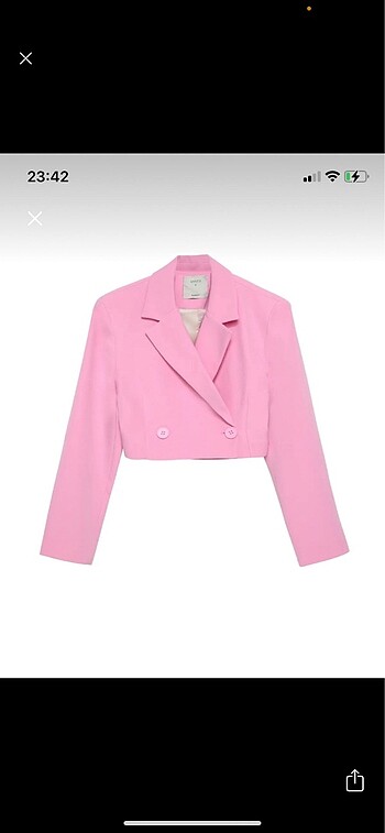 Quzu kruvaze crop blazer ceket