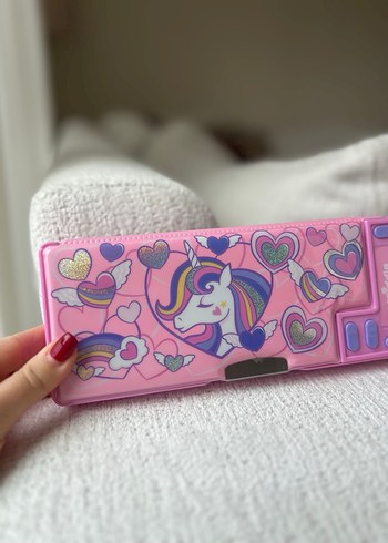 Pembe Smiggle Unicorn Desenli Fermuarlı Çocuk Kalem Kutusu - Görsel 2