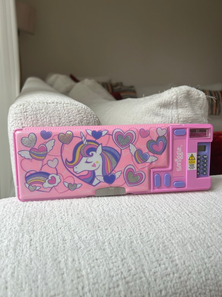Pembe Smiggle Unicorn Desenli Fermuarlı Çocuk Kalem Kutusu - Görsel 3
