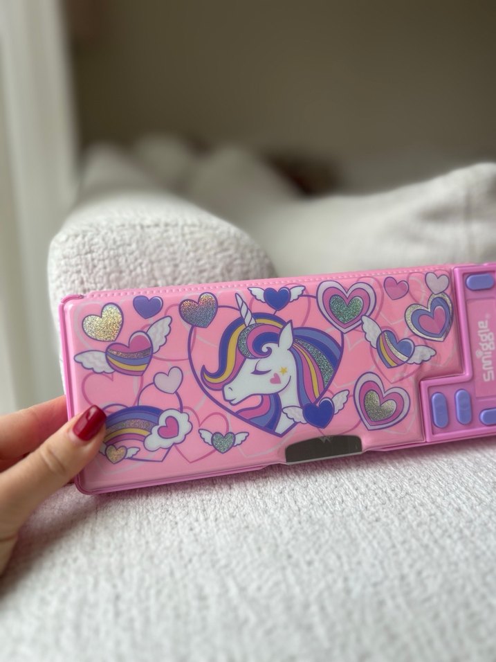 Pembe Smiggle Unicorn Desenli Fermuarlı Çocuk Kalem Kutusu - Görsel 2