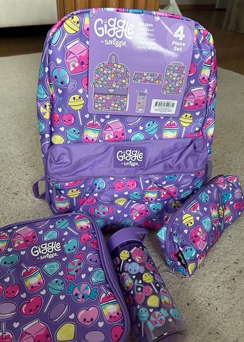 Smiggle Mor Pastel Çocuk Okul Çantası Seti