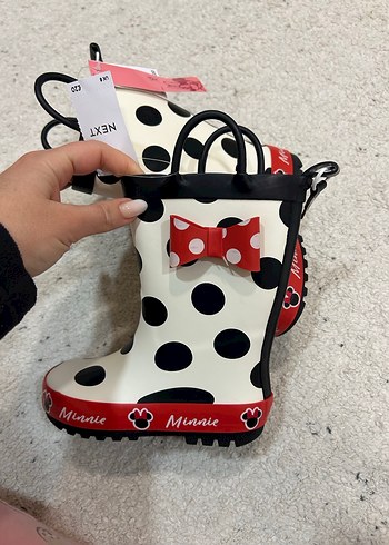 Kız Çocuk Beyaz Puantiyeli Minnie Yağmur Çizmesi - Görsel 8