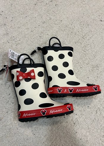 Kız Çocuk Beyaz Puantiyeli Minnie Yağmur Çizmesi - Görsel 4