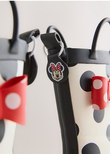 Kız Çocuk Beyaz Puantiyeli Minnie Yağmur Çizmesi - Görsel 2