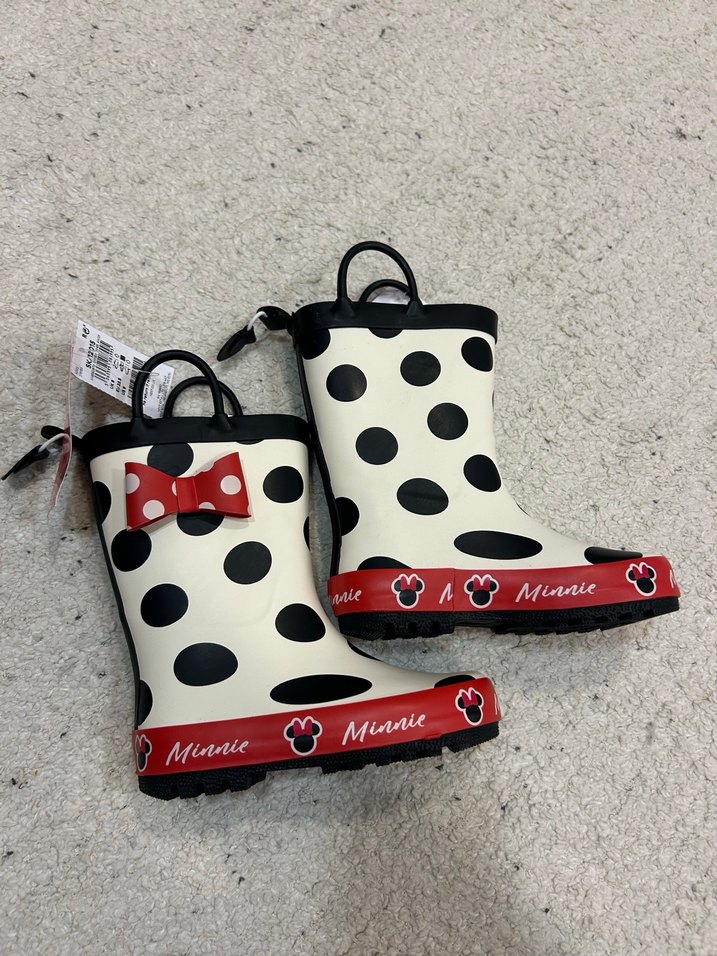 Kız Çocuk Beyaz Puantiyeli Minnie Yağmur Çizmesi - Görsel 4