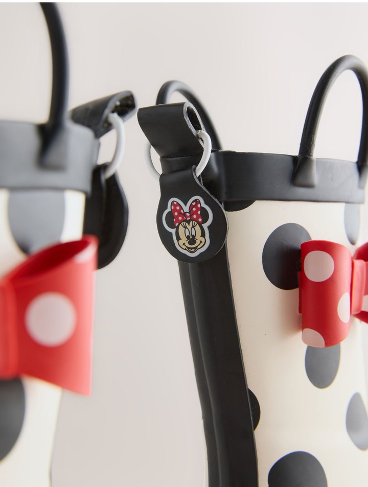 Kız Çocuk Beyaz Puantiyeli Minnie Yağmur Çizmesi - Görsel 2