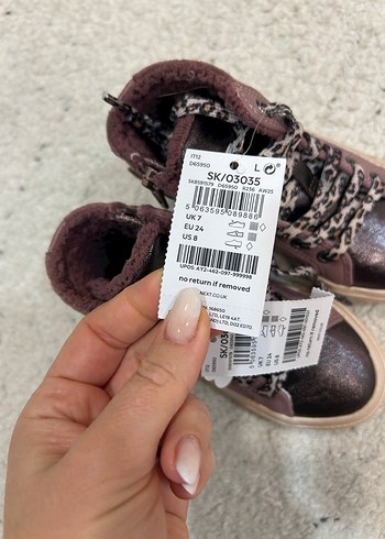 Pembe Süet Kız Çocuk Simli Spor Ayakkabı - Görsel 3