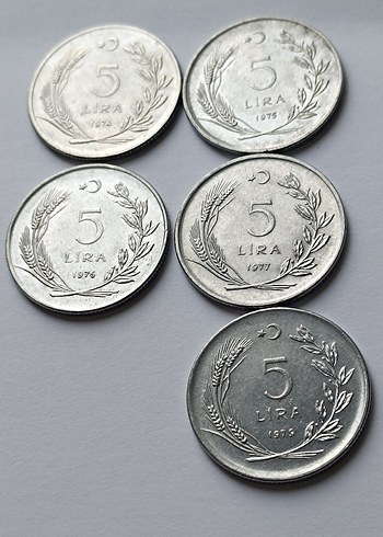 Türkiye 1974-1979 5 lira lotu. 1978 yok - Görsel 2