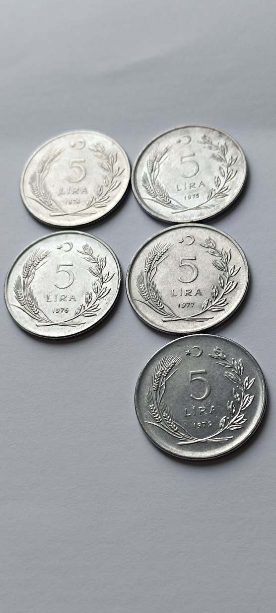Türkiye 1974-1979 5 lira lotu. 1978 yok - Görsel 2