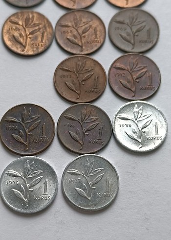 1961 1977 Türkiye bir kuruş lotu.
1970 yoktur - Görsel 3