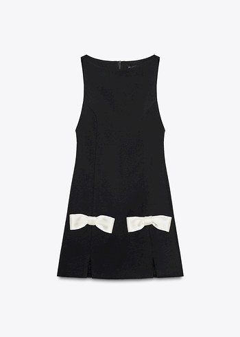 Zara fiyonklu yırtmaçlı mini elbise