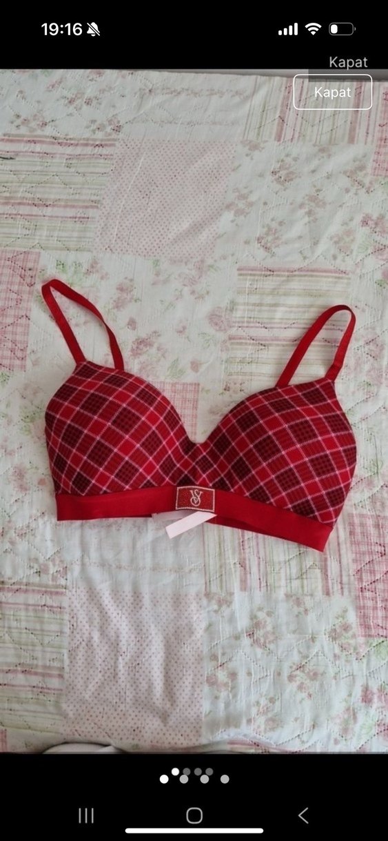 Victoria's secret Kırmızı Baskılı Hafif Dolgulu Sütyen - Görsel 3