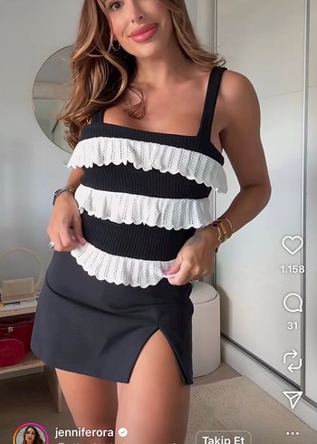 Zara Zara fırfırlı triko top