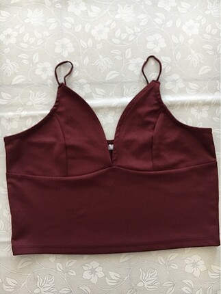 bordo crop askılı