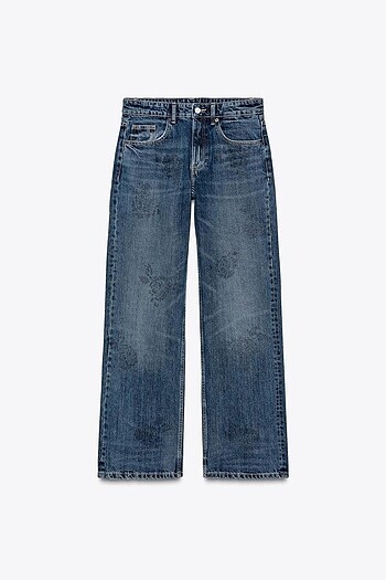 zara parlak taşlı jean