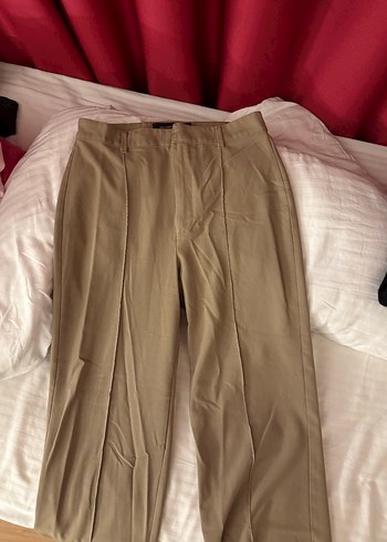 Kahverengi Kadın Düz Kesim kumaş pantolon - Görsel 2
