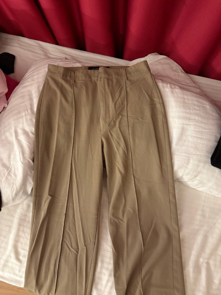 Kahverengi Kadın Düz Kesim kumaş pantolon - Görsel 2