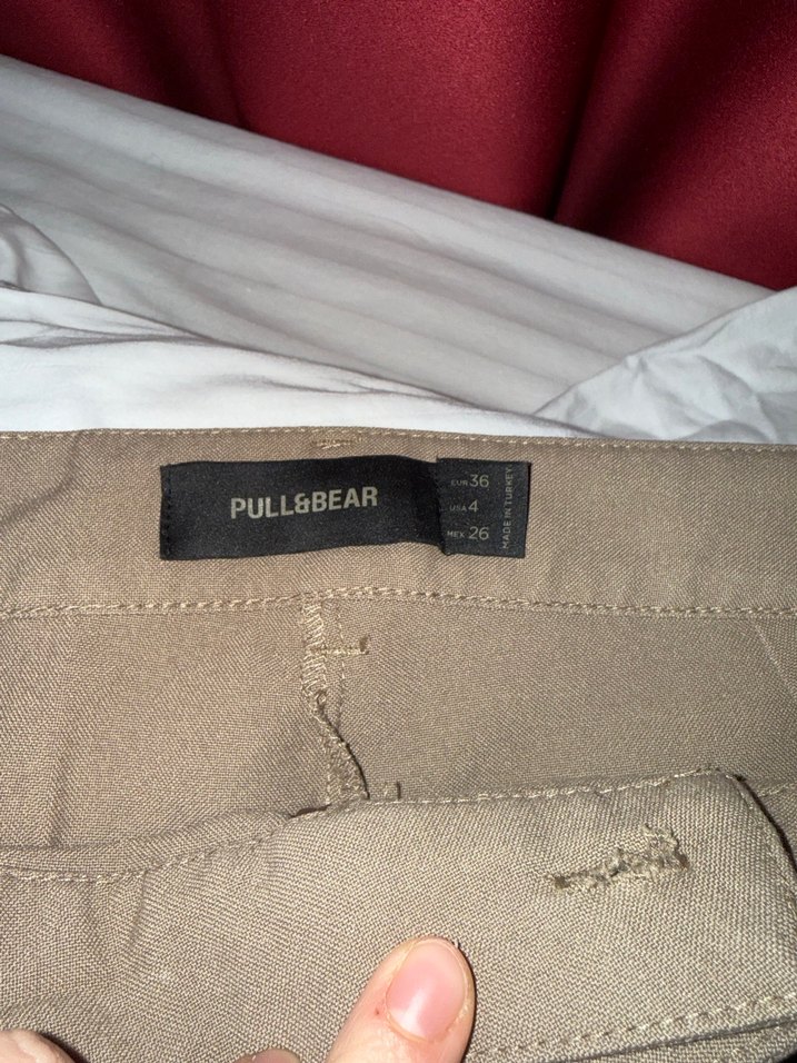 Kahverengi Kadın Düz Kesim kumaş pantolon - Görsel 3