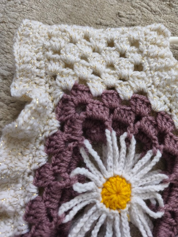 Kız Çocuk El Örgüsü Nakışlı Bohem Poncho - Görsel 2