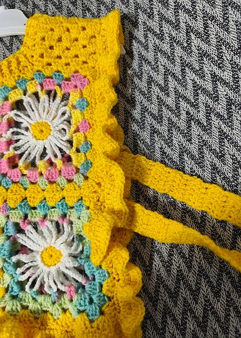 Çiçek Nakışlı Renkli Bohem Kız Kazak - Görsel 2