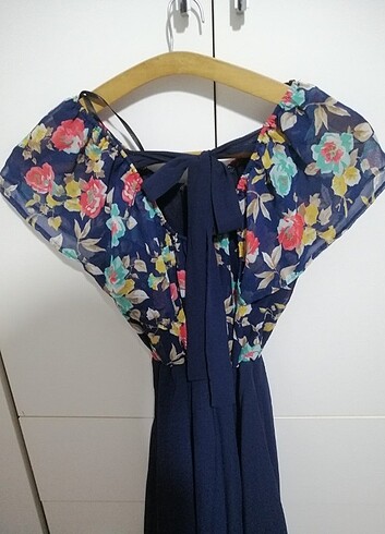 Şifon lacivert elbise  - Görsel 3