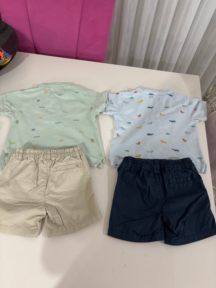 12/18 ay Erkek Bebek Kısa Kollu Pamuklu Takım - Görsel 3