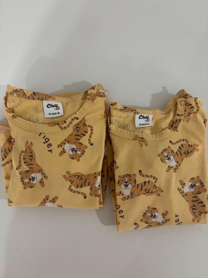 12/18 aySarı Baskılı Çocuk Atlet ve Şort Takımı - Görsel 4