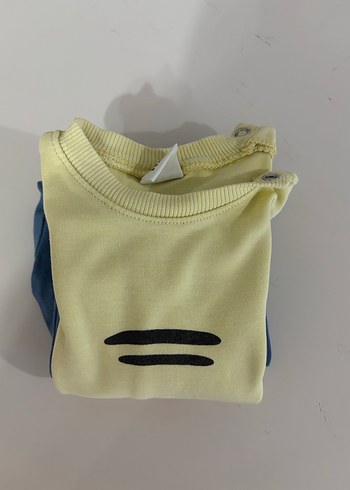 6/9 ayUzun Kollu Sarı Baskılı Bebek Takımı - Görsel 2