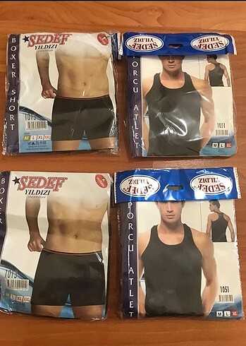 Erkek licralı atlet ve boxer 2 atlet 2 boxer