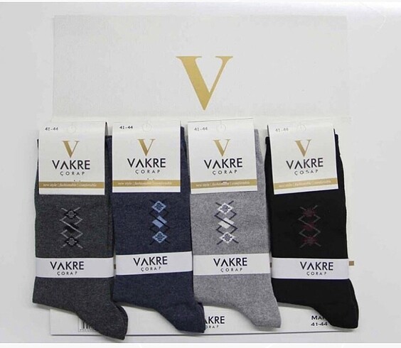 12 adet Vakre Likralı erkek çorap