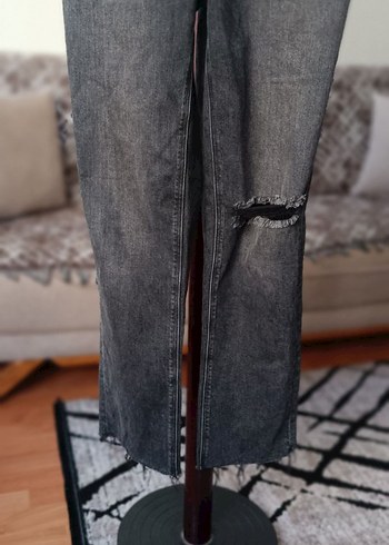 27 Beden gri Renk Gri Batik Desenli Kadın Denim Tulum