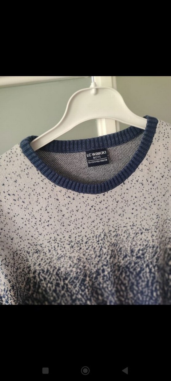 Gri Batik Desenli Erkek çocuk Triko Kazak - Görsel 2