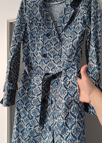 Bohem Desenli Uzun trenckot - Görsel 5