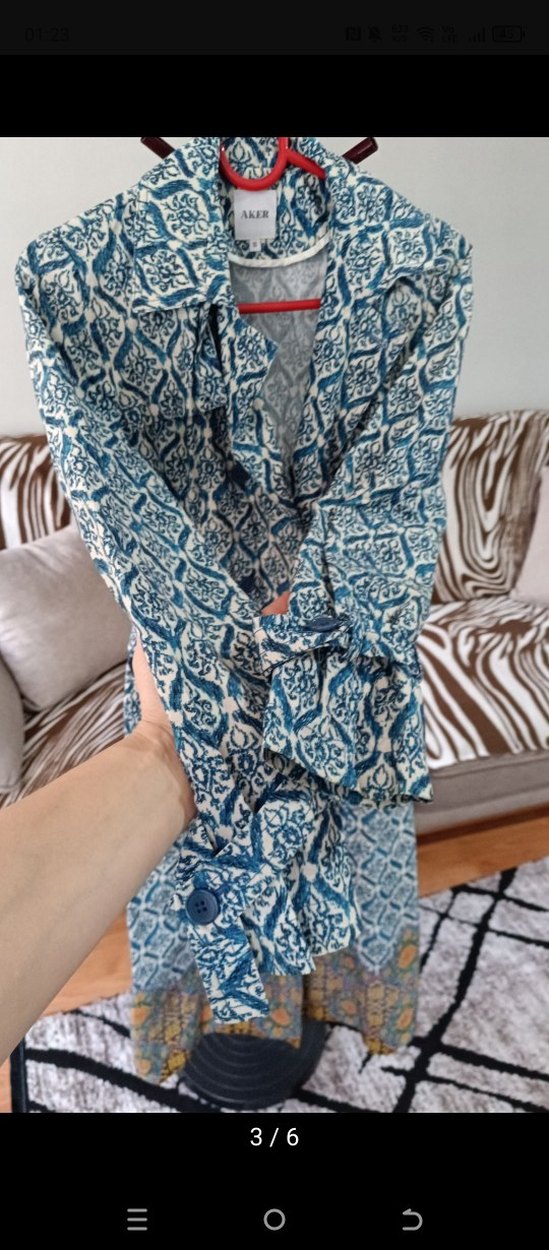 Bohem Desenli Uzun trenckot - Görsel 4