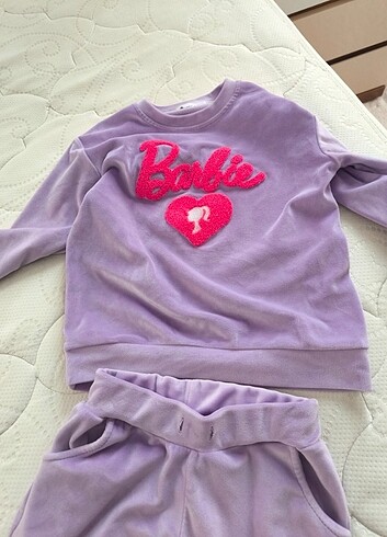 Barbie kadife çocuk takım 