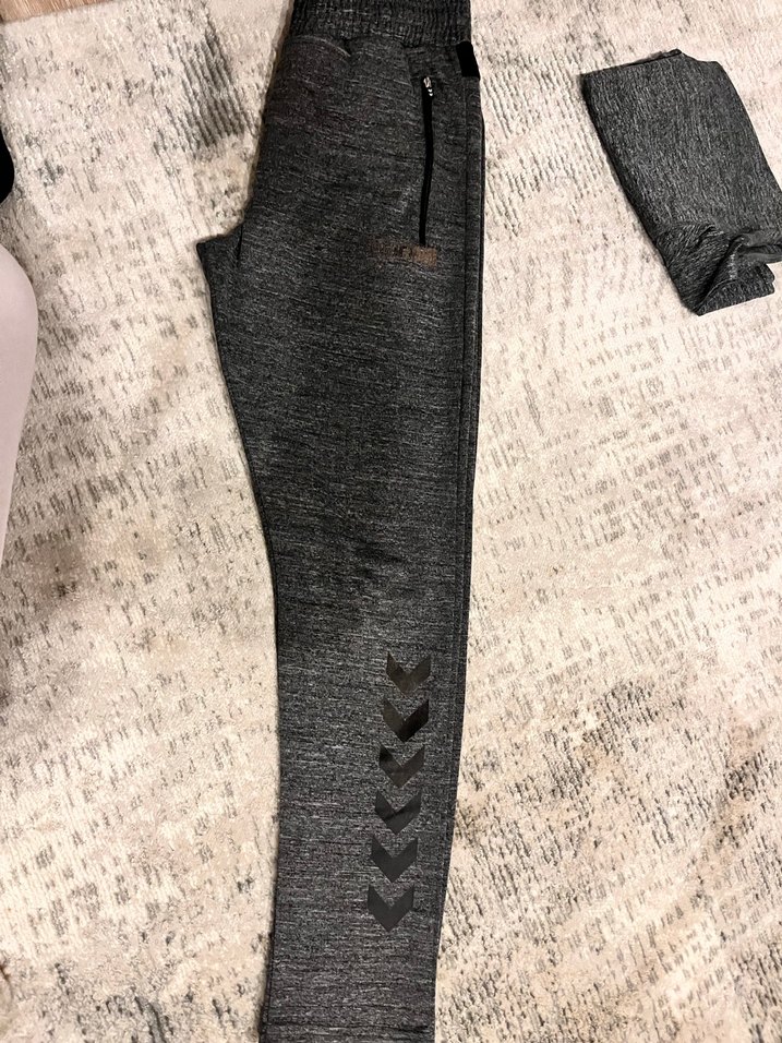 Erkek Gri Fermuarlı Eşofman Altı - Görsel 4