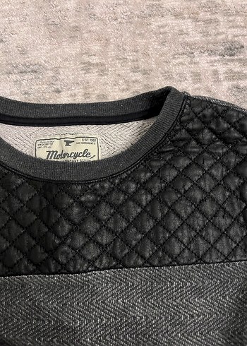 Gri deri Desenli Erkek Sweatshirt - Görsel 6