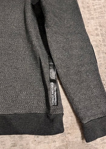 Gri deri Desenli Erkek Sweatshirt - Görsel 3